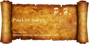 Paulin Harri névjegykártya